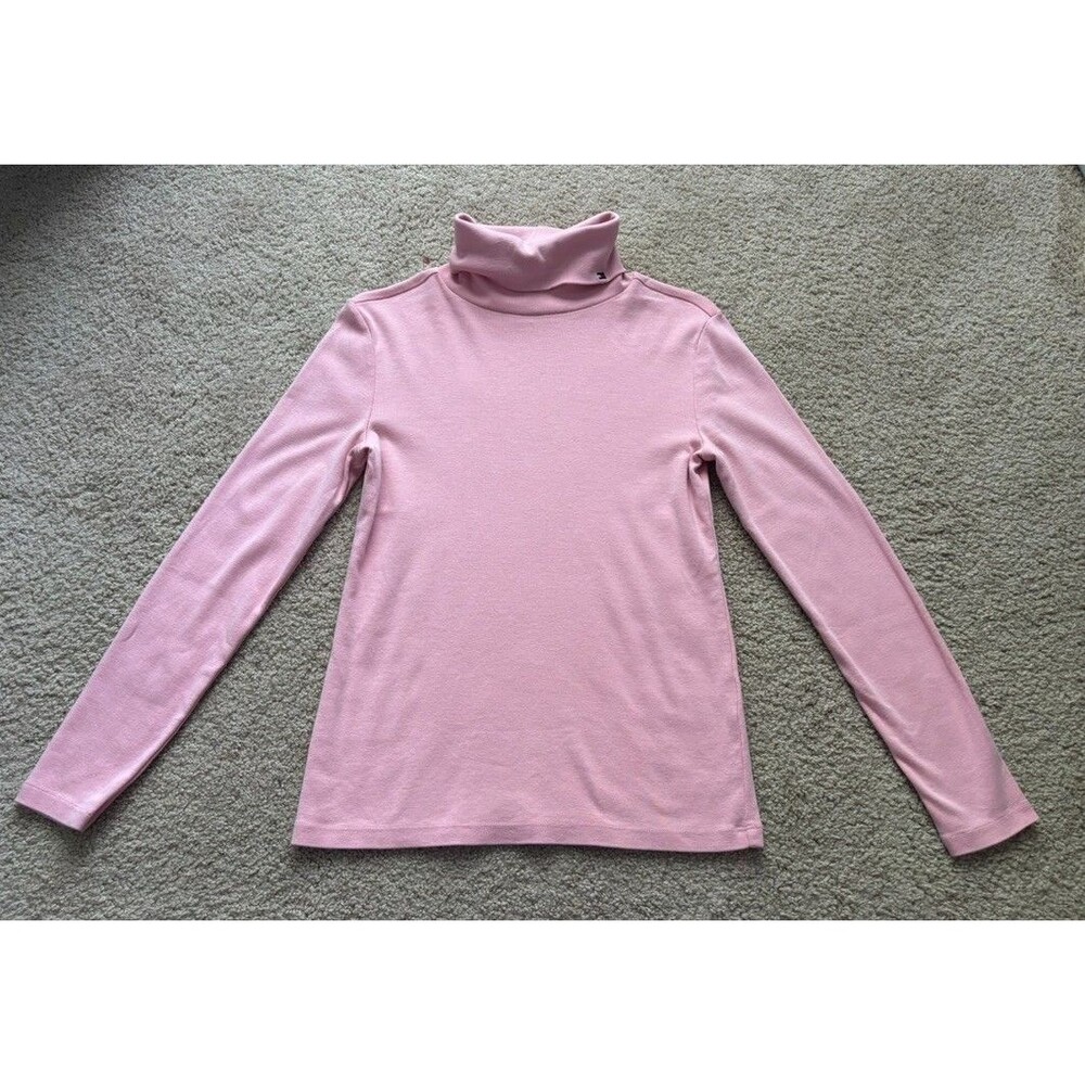 Vtg Tommy Hilfiger Jeans Turtleneck Shirt Women's Small Pink Casual